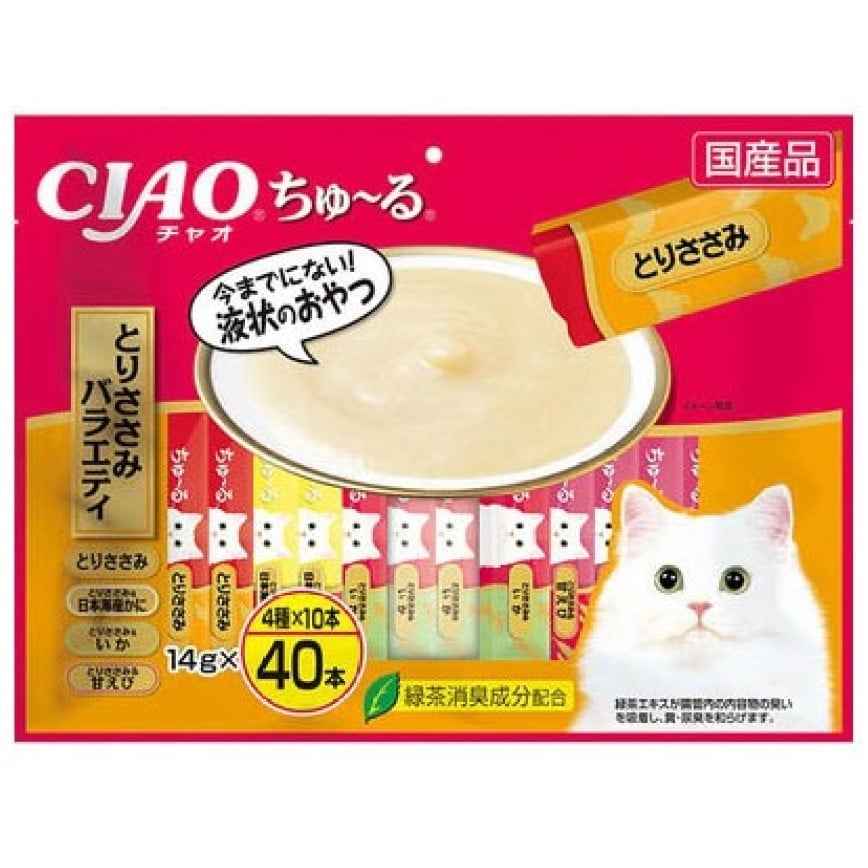 CIAO Cat Snacks Japanese Meat Paste Chicken scallops mixed with seafood flavor 14g 40 pieces (SC-133) (img2)