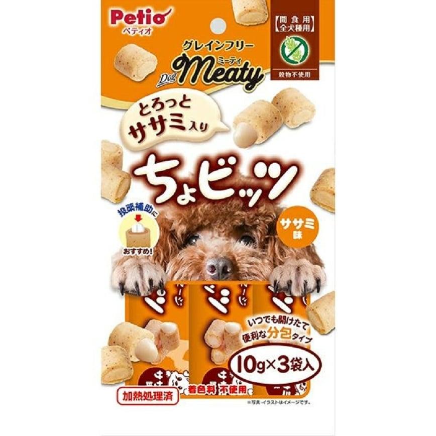 Petio 狗零食 Meaty無添加雞胸肉&鰹魚流心肉粒 (輔助餵藥 DHA・EPA+) 10gx3袋 (90502657) (img2)