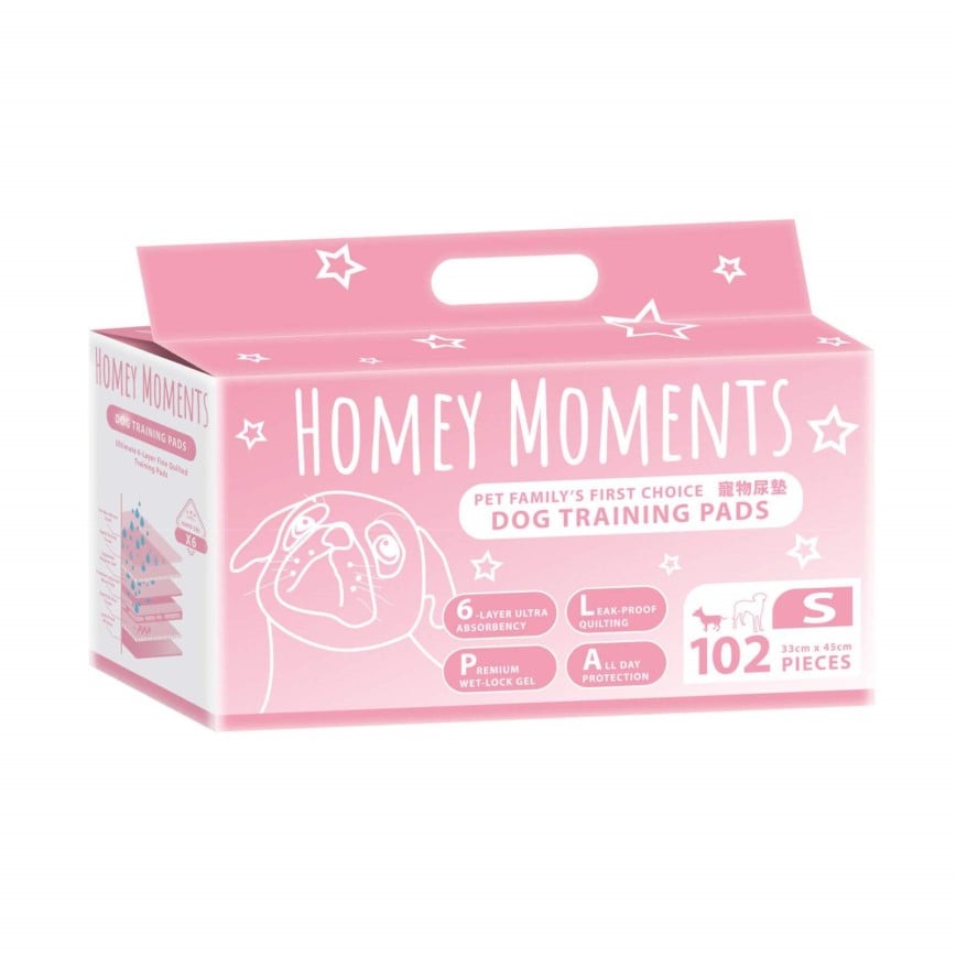 Homey Moments 6層鎖水 寵物尿墊 狗尿墊 狗尿片 [33x45 S碼 102枚] (粉紅色) (TAHMNA102SZZZ) (img2)