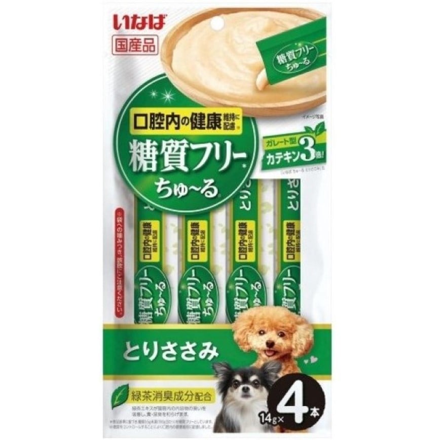 CIAO 狗零食 日本肉泥餐包 口腔健康 無糖配方 雞肉肉醬 14g 4本入 (DS-193) (TBS) (img2)