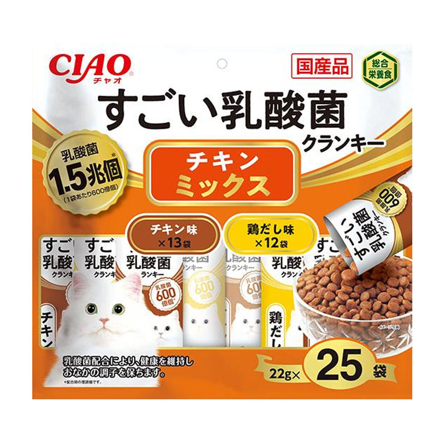 CIAO 貓糧 日本1.5兆億個乳酸菌系列 雞肉混合味 22g 25袋入 (橙) (P-264) (img2)