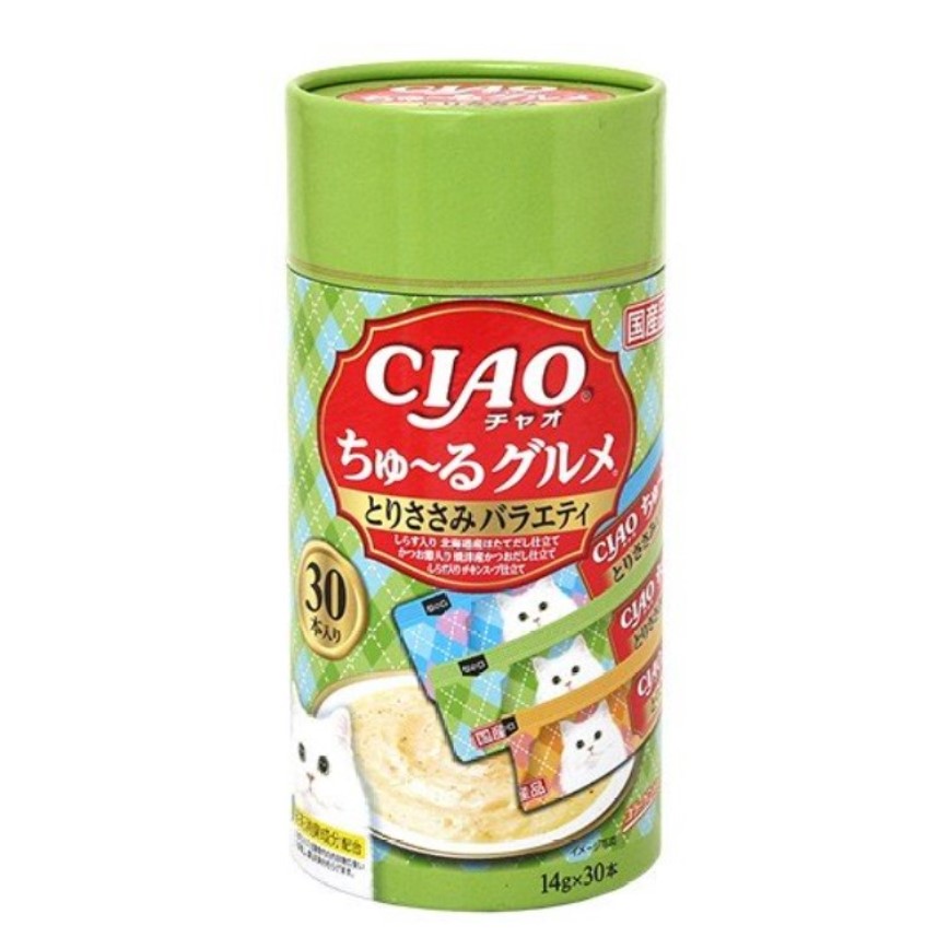 CIAO 肉泥 貓零食 混合雞肉肉醬14g 30本罐裝 (綠) (SC-288) (TBS) (img2)
