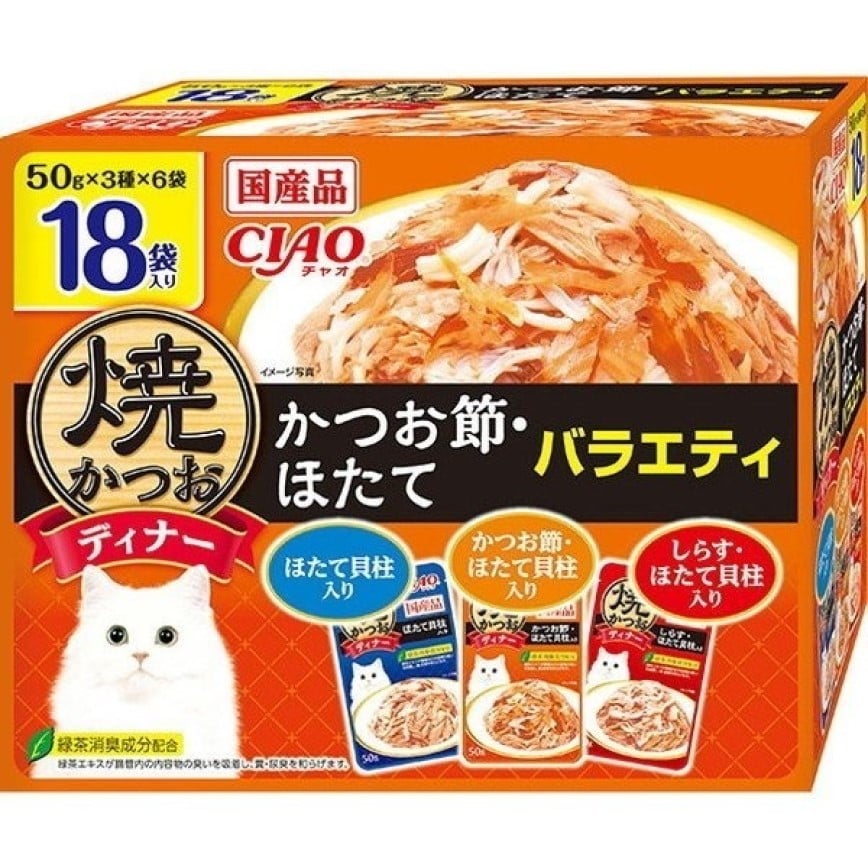 CIAO 貓濕糧 鰹魚+扇貝組合裝 50g 18袋入 (IC-427) (img2)