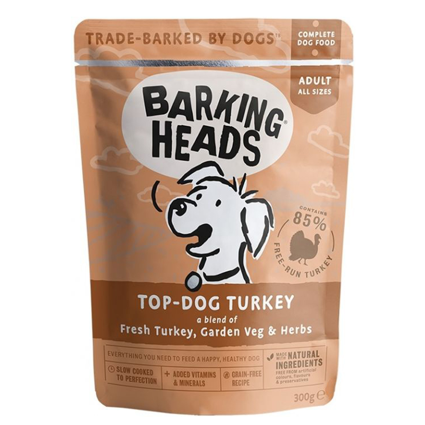 Barking Heads 狗濕糧 無穀物食用濕包 火雞肉 300g (BHWT) (咖色) (新舊包裝隨機) (img2)