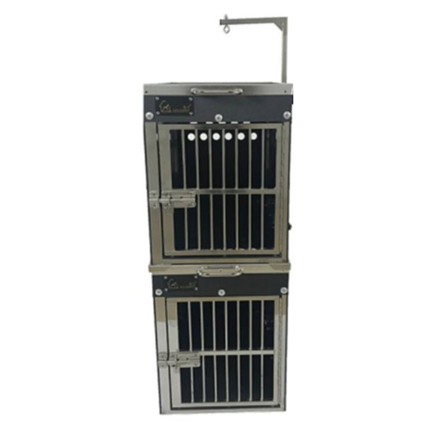 Solidpet蘇力 寵物籠 貓籠狗籠 ABS板固定飛機籠組合 無輪款 二號 (STAC-109-BK) (img2)
