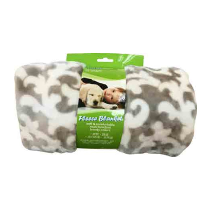 Miko Fleece Blanket Light Brown with Pattern 100cm x 70cm (DGM-536PT-3) (img2)