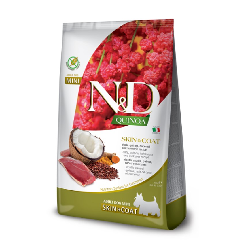 Farmina N&D 狗糧 藜麥功能天然狗糧 皮毛護理配方 細粒款 鴨肉 2.5kg (NDQDD025) (img2)