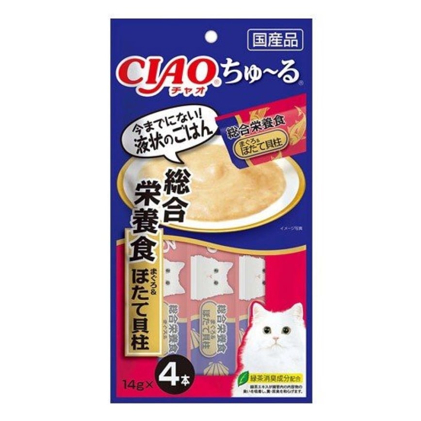 CIAO 肉泥 貓零食 綜合營養食 金槍魚+扇貝 14g 4本入 (SC-159) (img2)