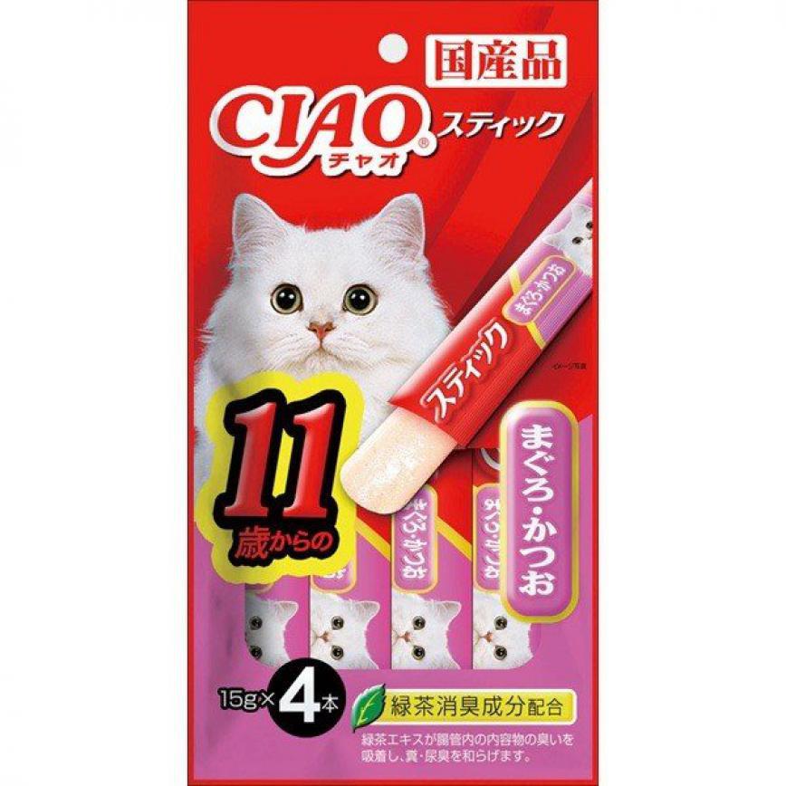 CIAO 貓零食 日本啫喱果凍棒 11歳まぐろ・かつお 金槍魚鰹魚味 11歲食用 60g (桃紅令) (4SC-84/TSC-125) (img2)