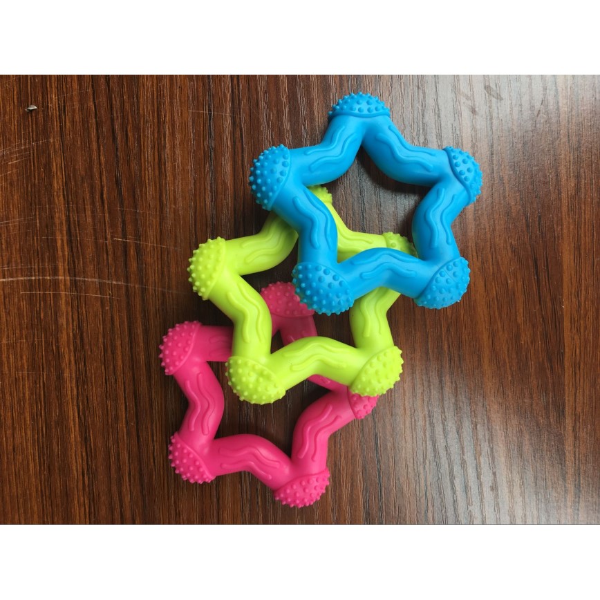 HelloDOG 玩具嚴選 狗狗磨牙互動訓練玩具 波浪五角星 1個 (顏色隨機) (TBS) (img2)