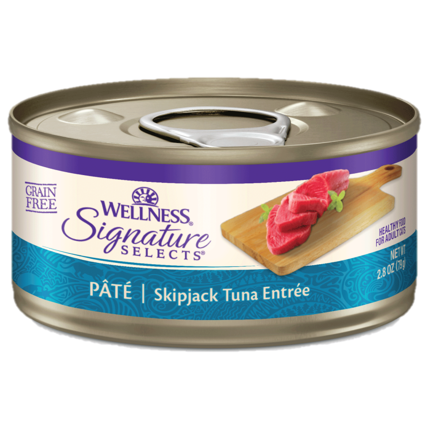 WELLNESS Cat Canned Food Signature Selects Grain-Free Recipe with Skipjack Tuna Entree Pate 2.8oz 79g (5084) (img2)
