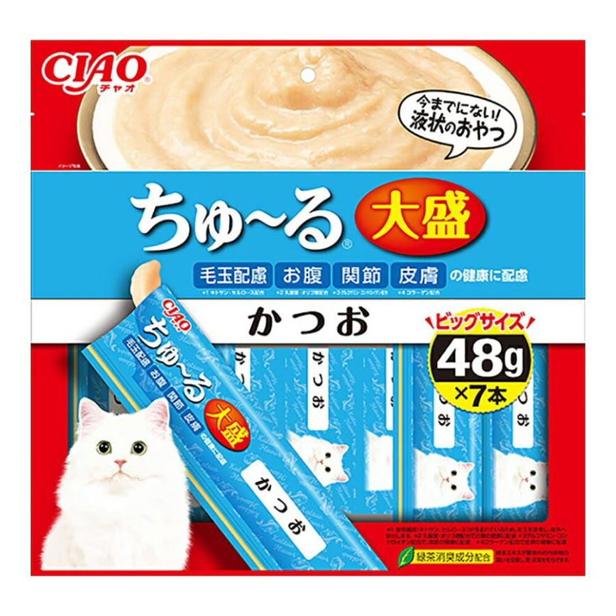 CIAO 肉泥 貓零食 大盛 鰹魚味 48g 7本入 (TSC-192) (img2)