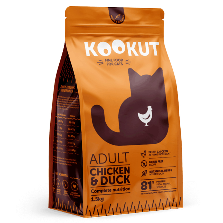 KOOKUT Grain Free Dry Food Chicken & Duck Dry Food for Cat 1.5kg (img2)