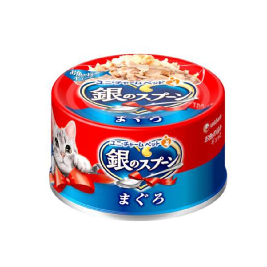 Unicharm 貓罐頭 銀匙特級成貓罐頭 ⾦槍⿂鰹⿂配⽅ 70g (uc30082) (img2)