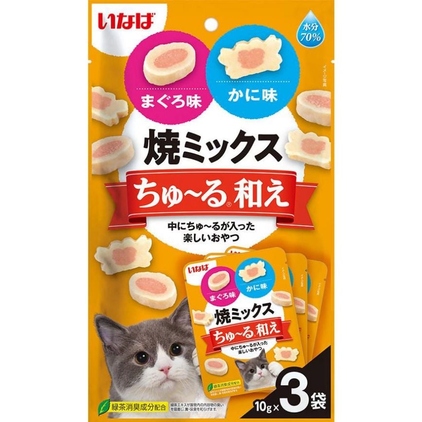 CIAO 貓零食 日本軟心零食粒 金槍魚味和螃蟹味 10g x 3 袋 (TSC-182) (img2)