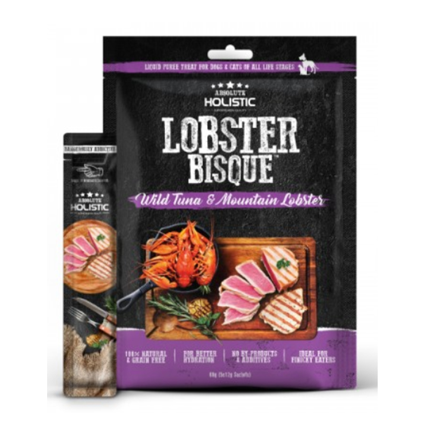 Absolute Holistic 貓狗小食 無穀物濃湯肉泥 吞拿魚+龍蝦 5支裝 60g (AH-4020) (img2)