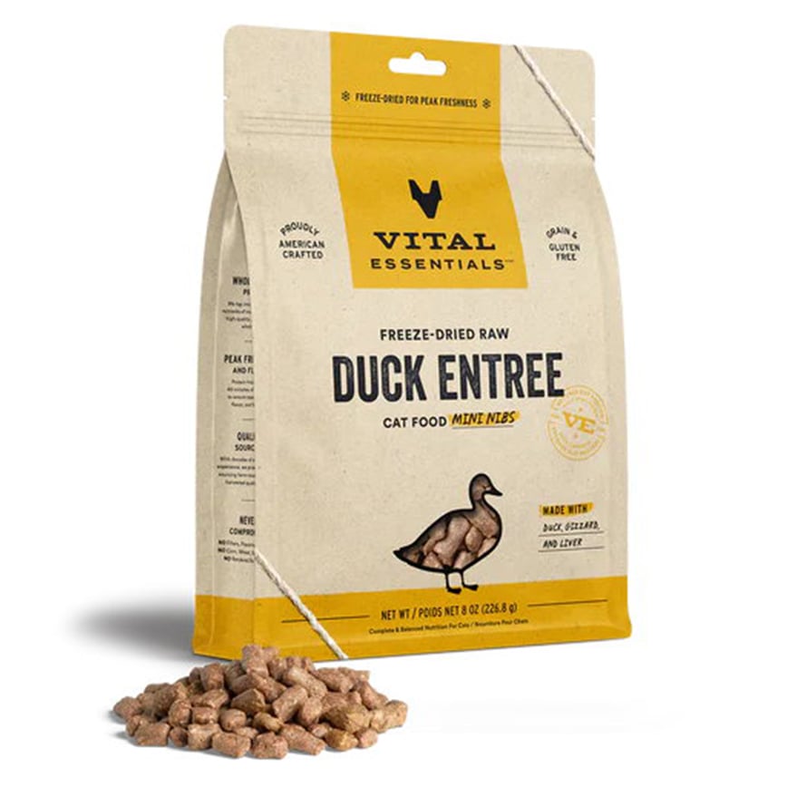 VITAL ESSENTIALS 貓糧 凍乾脫水生肉糧 迷你肉粒 鴨肉 8oz (690046) (img2)