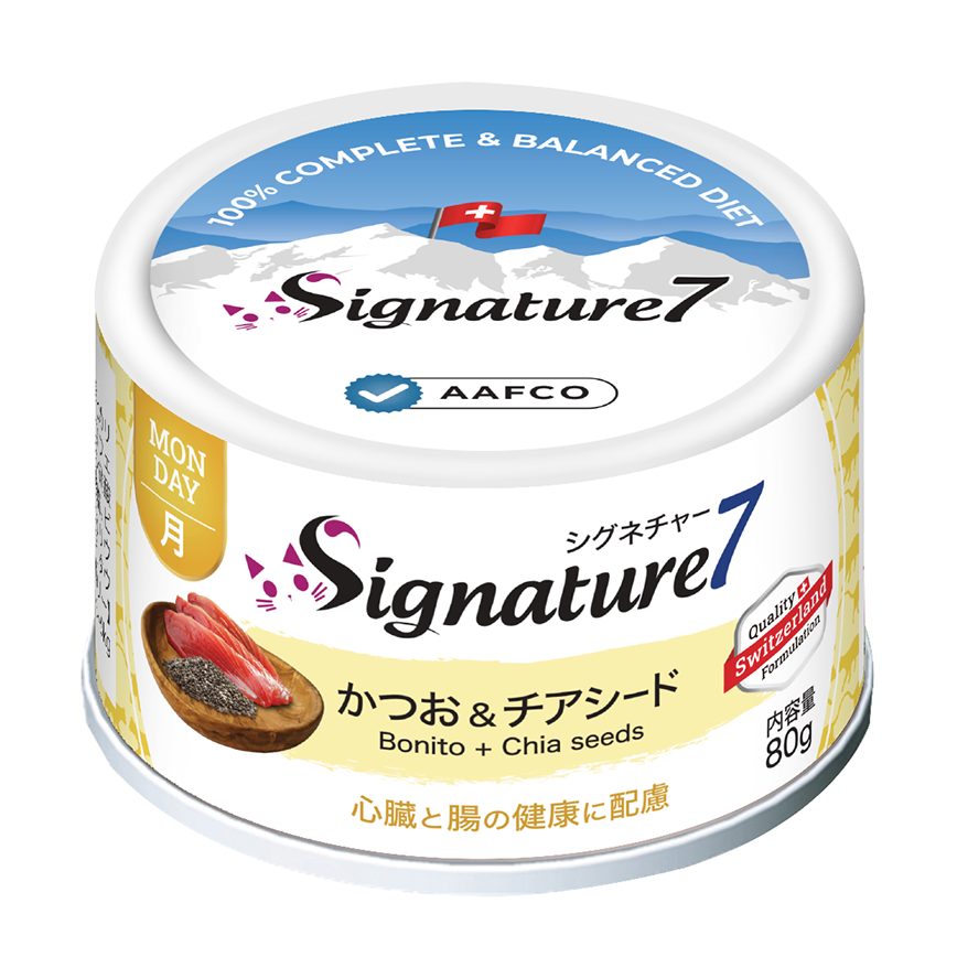 Signature7 貓罐頭 營養肉醬罐罐 心臟腸道健康 鰹魚+雞肉+奇亞籽 80g (S7-285573) (星期一) (img2)