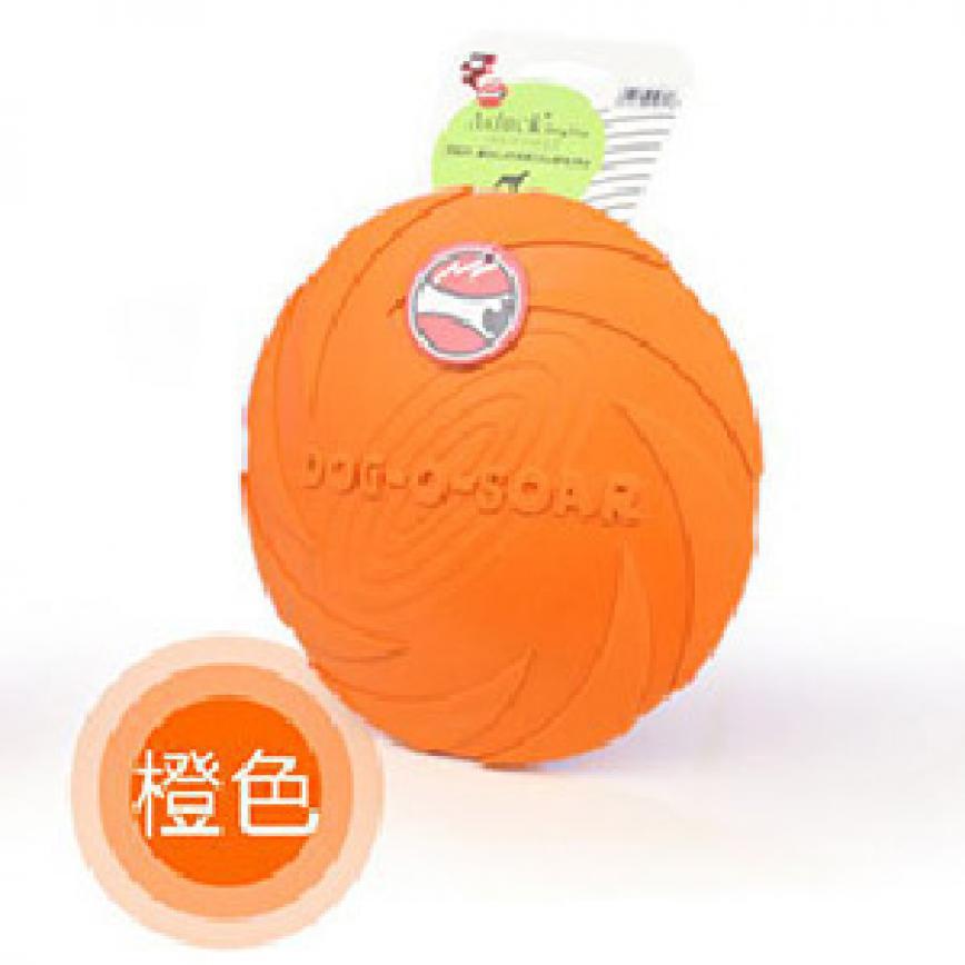 Aduck 玩具嚴選 狗狗訓練玩具 手拋型橡膠飛盤 (橙) (img2)