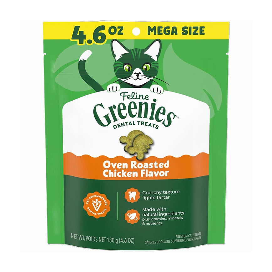 Greenies貓齒靈 貓零食 潔齒餅 Oven Roasted Chicken Flavor 烤雞 4.6OZ (GR201/10205250) (新舊包裝隨機發貨) (img2)