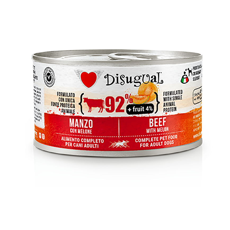 Disugual 意極鮮 狗罐頭 狗主食罐 92%鮮肉 無穀物牛肉及哈密瓜 150g (FRUT104) | 意大利製造 (img2)