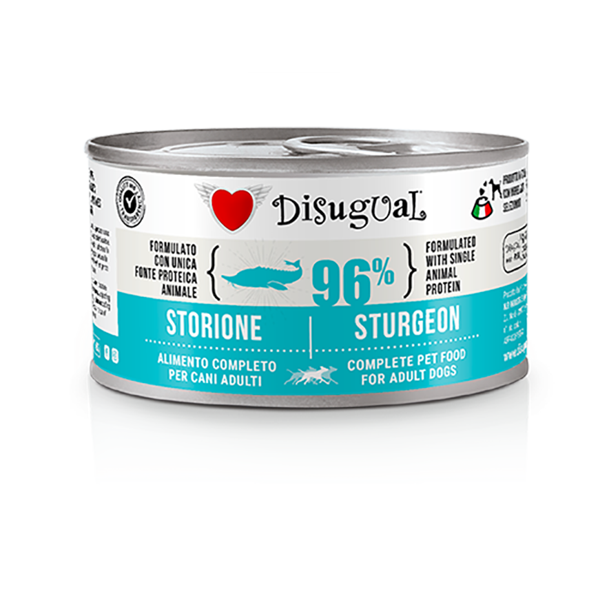 Disugual 意極鮮 狗罐頭 狗主食罐 96%極品鮮肉 單一蛋白配方 鱘魚 150g | 意大利製造 (img2)