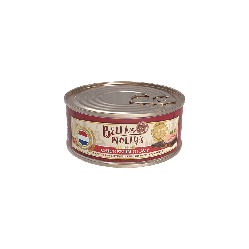 Bella & Molly's 荷蘭罐 貓罐頭 AAFCO 主食罐 低脂配方 雞絲肉汁 40g (img2)