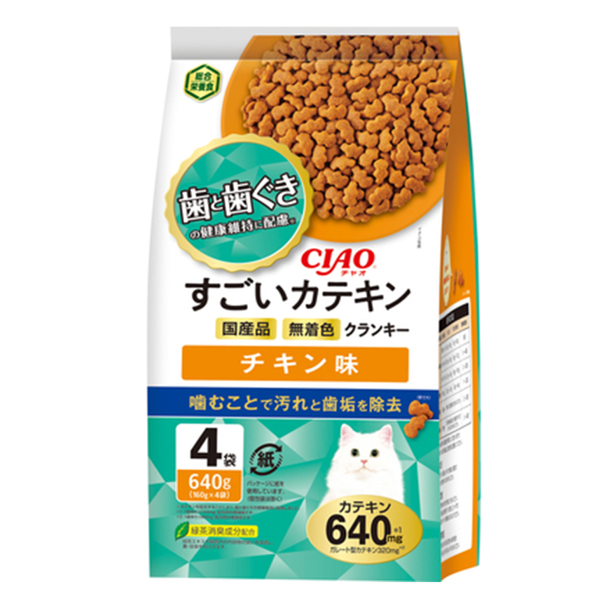 CIAO 貓糧 去牙石齒健康配方 雞肉味 160g×4袋 (P-280) (img2)