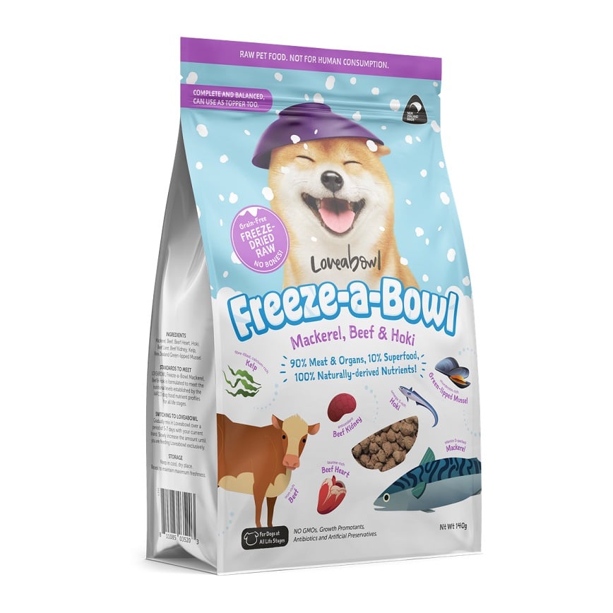 Loveabowl Dry Dog Food Grain-Free Mackerel, Beef & Hoki 140g (LBFD001) (img2)