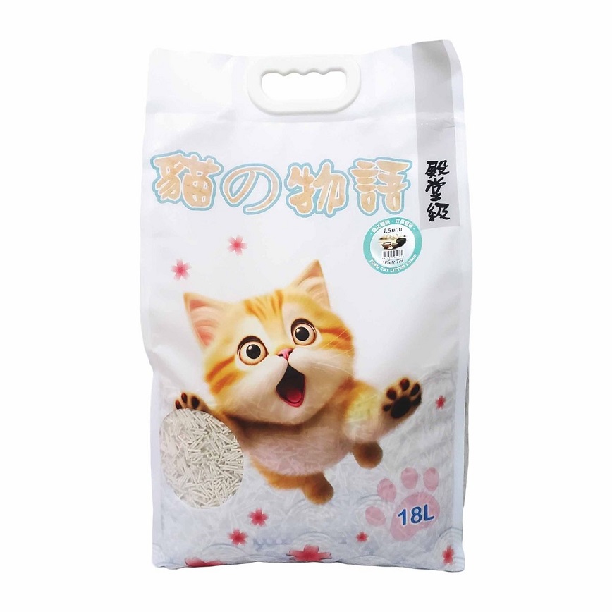 貓之物語 1.5mm天然 豆腐貓砂 白茶花味 18L (img2)
