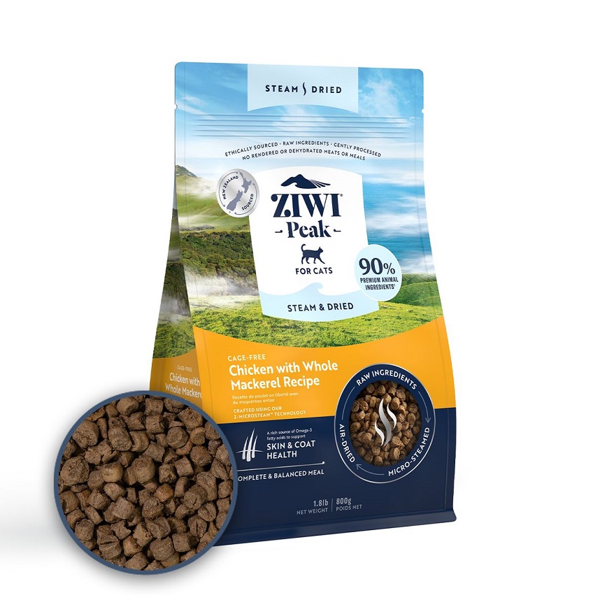 ZiwiPeak 貓糧 微蒸風乾系列 放養雞 配原條鯖魚 食譜 800g (ZSCC) (img2)