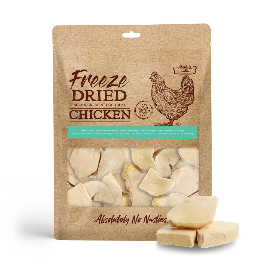 Absolute Bites Single Ingredient Freeze Dried Raw Treats for Dogs Chicken Breast (60g) (img2)