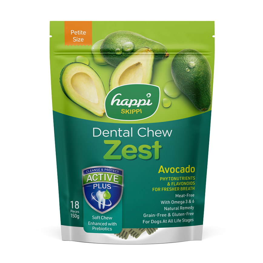 Happi Skippi Dental Chew Zest (Avocado) 2.5 inch 150g (img2)