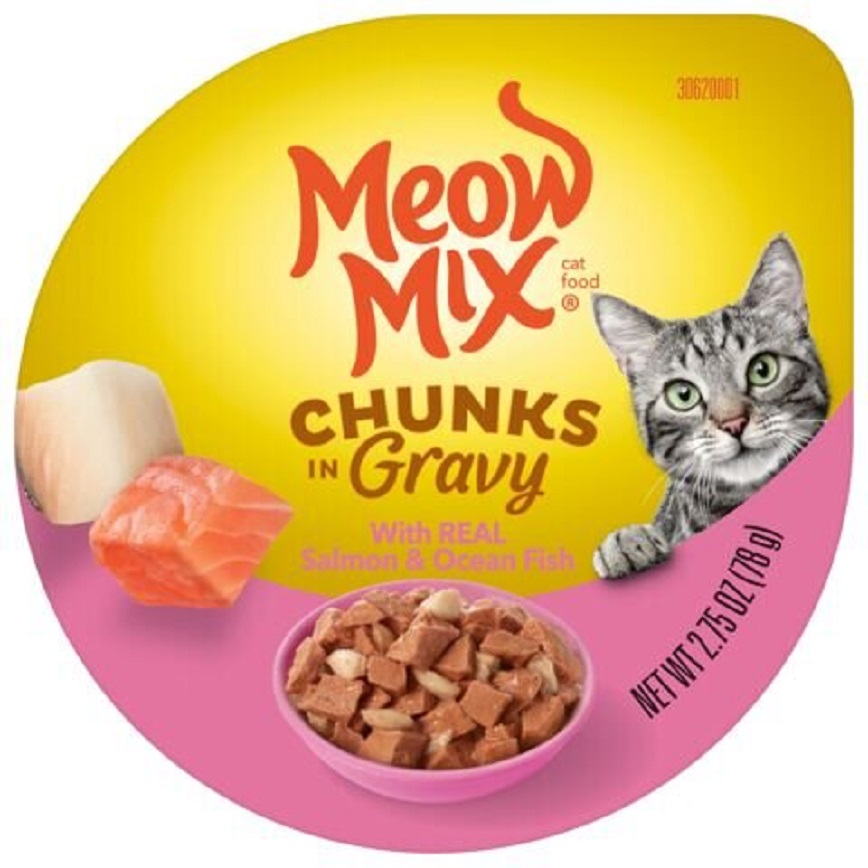 Meow Mix Chunks in Gravy With Real Salmon and Ocean Fish 78g (MM-20) (img2)