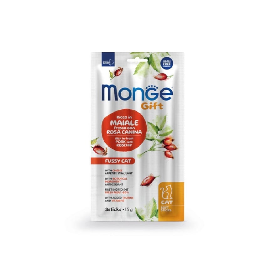 Monge Gift 貓零食 挑咀貓配方 豬肉配玫瑰果 5g x 3(MO5250) (img2)