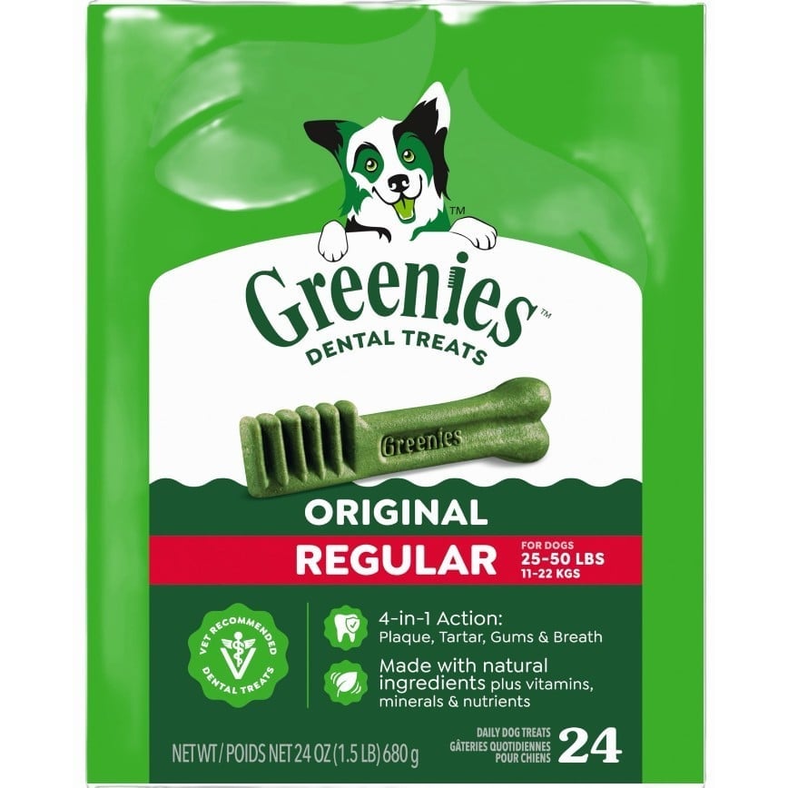 GREENIES Original Dental Trears Regular 狗零食 潔齒骨 標準犬用 24支 24oz (60018869) (img2)