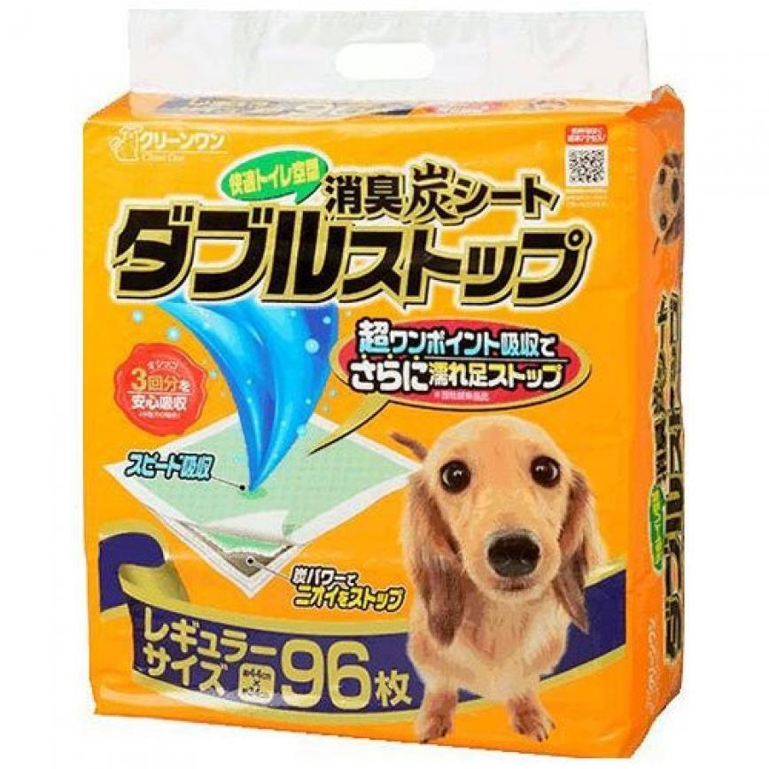 日本Clean One 消臭炭寵物尿墊 狗尿墊 狗尿片 [34*44 S碼 96枚] (橙黃) (img2)