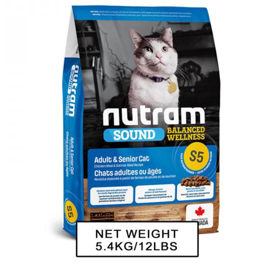 nutram SOUND紐頓 成貓配方貓糧 S5 5.4kg (NT-S5-5K) (img2)