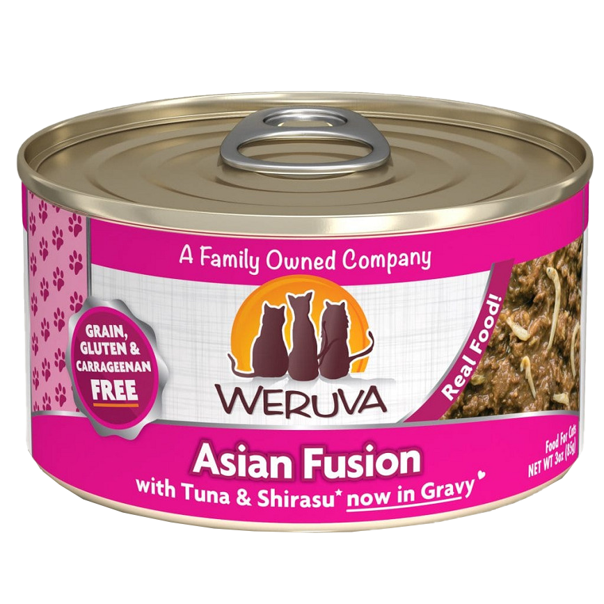 WeRuVa 貓罐頭 主食罐 野生吞拿魚及日式白飯魚 Asian Fusion 85g (桃紅) (001062) (img2)