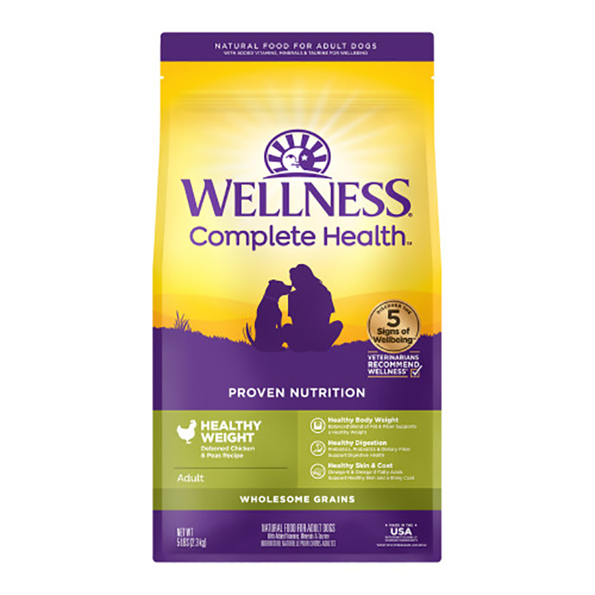 WELLNESS Complete Health Dry Dog Food Grained Healthy Weight Recipe with Deboned Chicken & Peas 13lb (89102) (img2)