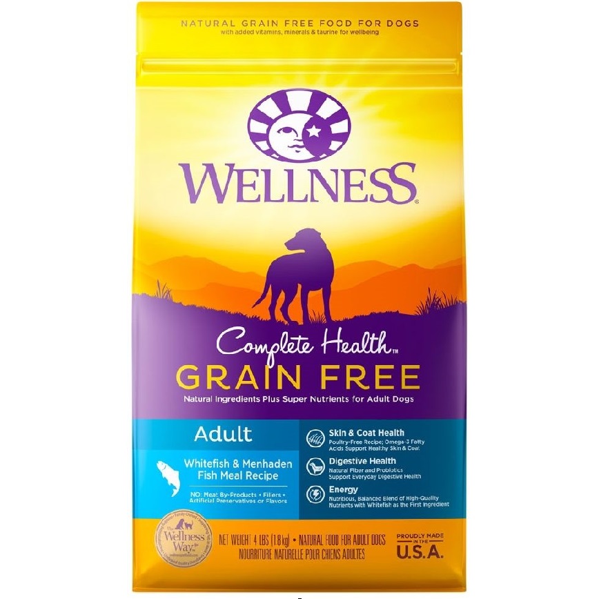 WELLNESS Complete Health Dry Dog Food Grain-Free Recipe with Whitefish & Menhaden Fish 4lb (89133) (img2)