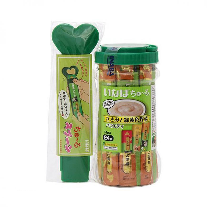 CIAO 狗零食 日本肉泥餐包 狗狗健康野菜配方 雞肉肉醬 14g 24本罐裝 (TBS) (img2)
