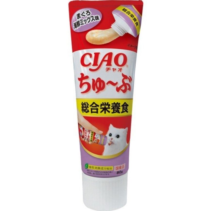 CIAO 日本貓用營養膏 乳酸菌營養膏 綜合營養Mix金槍魚海鮮味 80g (淺紫) (CS-157) (img2)