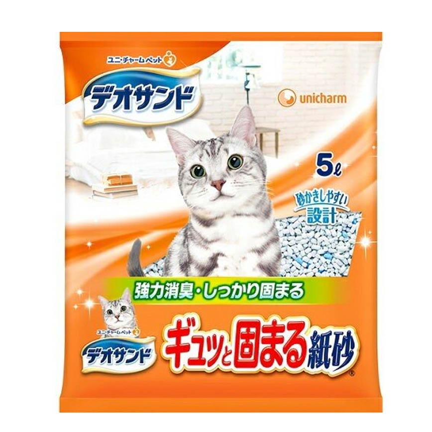 Unicharm 日本變色消臭 紙貓砂 5L (img2)