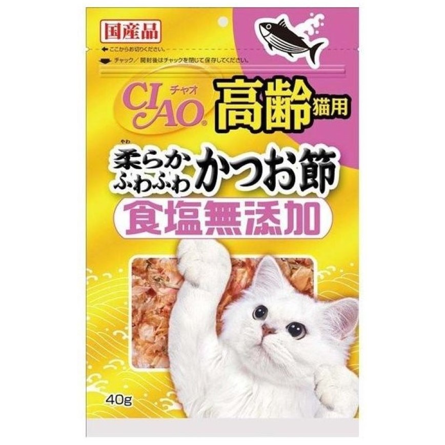 CIAO 貓零食 日本鰹魚刨花魚片 食鹽無添加 高齡貓適用 40g (CS-20) (粉紅) (賞味期限 2025.03.01) (img2)
