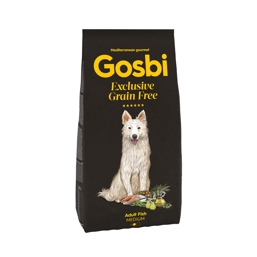 Gosbi Exclusive Grain Free Dry Dog Food Recipe with Fish for Medium Adult 12kg (GMEF) (img2)