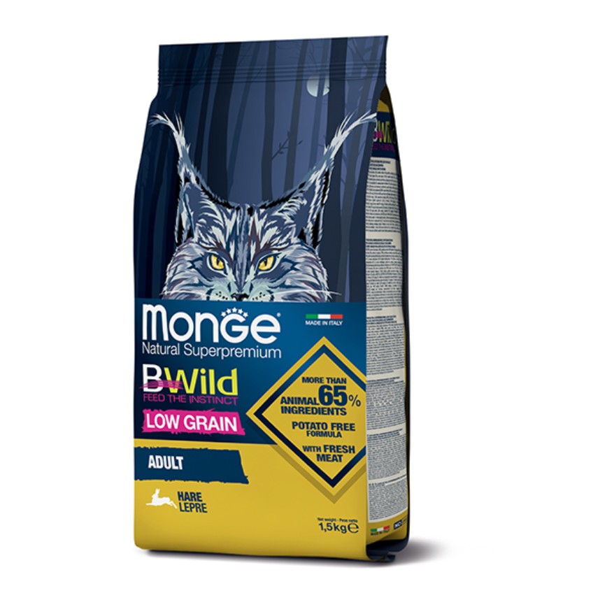 Monge Bwild 貓糧 低穀物野生系列 成貓配方 兔肉 10kg (MO4923) (新舊包裝隨機發貨) (img2)