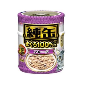 日本AIXIA 日本AIXIA 愛喜雅 貓罐頭 純缶系列 吞拿魚塊 65g 3缶入 65g 正面圖