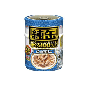 日本AIXIA 日本AIXIA 愛喜雅 貓罐頭 純缶系列 吞拿魚+鰹魚 65g 3缶入 65g 正面圖