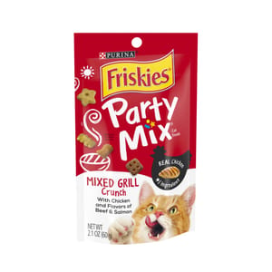 Friskies喜躍 Friskies喜躍 Party Mix Crunch 貓零食 貓脆餅 雞肉+牛肉+三文魚 6oz 6oz  正面圖